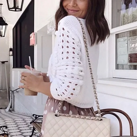 Peek-A-Boo Pompom Sweater - Picture 3 of 10